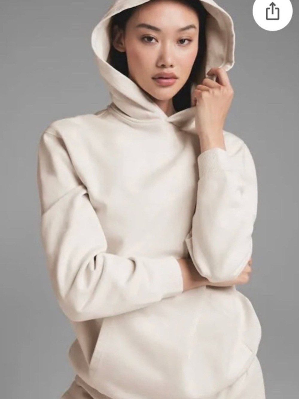 Skims Boyfriend Fleece Pullover Hoodie Buff Size Medium - Picture 2 of 2
